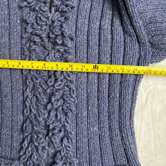 Vintage Ice-Ame Cable Knit Wool Hand Made Ecuador Purple Women's Sweater XS - Picture 6 of 7